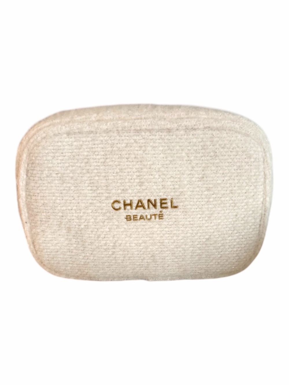 Chanel Beauté Tweed Cosmetic Bag w/ Box + No.5 Sample NWOT Giftable Luxury Pouch